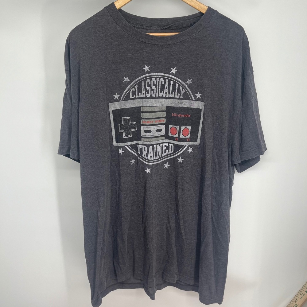 Nintendo NES Classic Controller T Shirt Men's 2XL Gray "Classically Trained" Tee